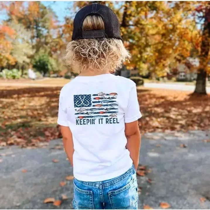 Youth & Adult Wholesale Keepin' It Reel Fishing Tee, Family Gift for Son, Casual Youth Clothing, KidCotton Store Soft Graphic USA-Made & Printed Apparel	