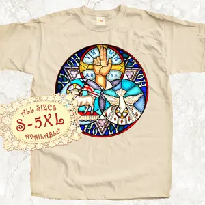 Holy Trinity V3 Catolic T SHIRT All sizes S-5XL Religious Christian Catholic Gift TEE Natural F74