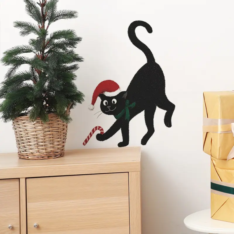 Creative Cat Sticker, Home Decor, Door Decal, Bedside Decoration, Toilet Decoration, 1 Piece, Ca Prop 65 Compliant