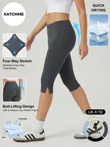 Katch Me Chic Women's Sports Seamless Low Rise Capri Leggings, Workout 4-Way Stretch Butt Lifting Yoga Pants, Lightweight Quick-Drying Skinny Bottom, Sweat-Wicking Athleisure Outfits#TikTokMadeMeBuyIt #SummerEssentials #CoolTouch #ActiveWear #YogaLeggings