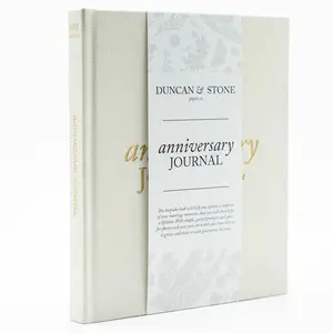 Duncan & Stone Anniversary Journal – Linen Bound Hardcover Spiral Notebook for Couples' Milestones & Memories, 189 Pages, Taupe Cover, Ivory Pages, Travel Diary Notebook