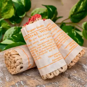 Down To Earth Rope Incense Sandalwood - Export Quality Scented Aroma Stick 3.5 Inches Long for Home Fragrance