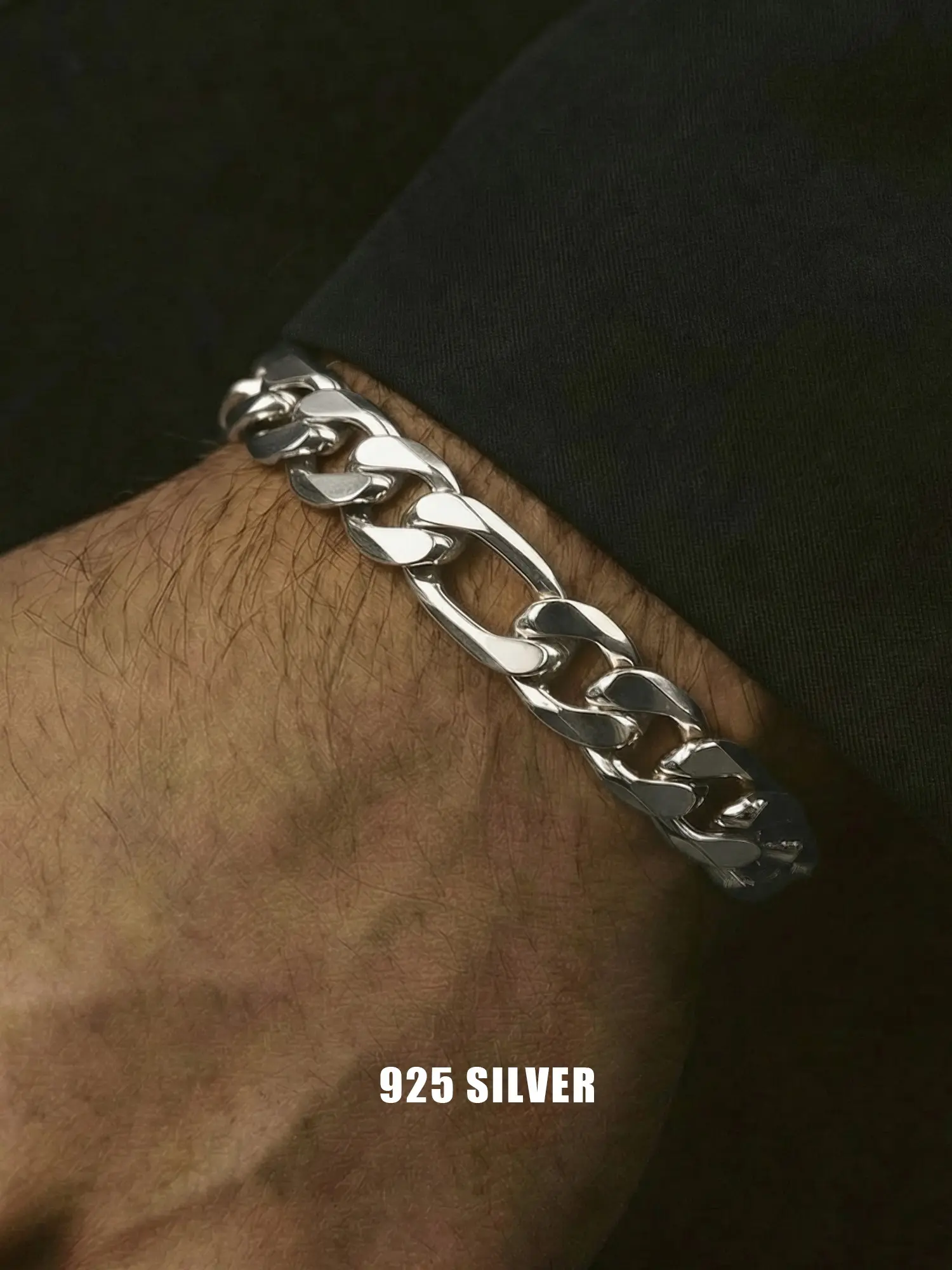 Unisex Fidelio Hand Chain, Copper Chain Bracelet, Silver Color Copper Jewelry, 6-12mm, Casual Style, Party Gift, All Seasons Wear