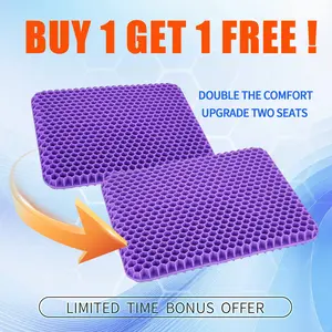 2 Pack Specia1 0ffer Gel Seat Cushion Breathable Honeycomb Design for Office Home Wheelchair Cooling Butt Pillow Sciatica Relief Best Gift Idea
