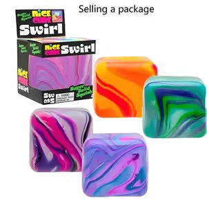 Stress Relief Squishy Cube Toy, Kids Anxiety Reliever, Ice-Cool Soft Candy Block, Sensory Toy for Autism Children, Classroom Prizes