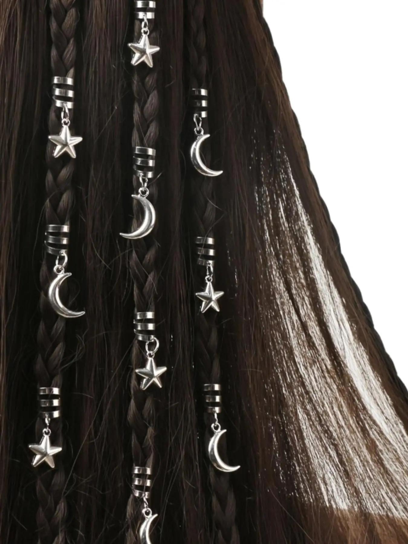 Minimalist Temperament Star & Moon Design Hair Rings, Birthday Gift for Bestie, Women's Braid Hair Accessories for Daily Hairstyles Ideas, Trendy All-