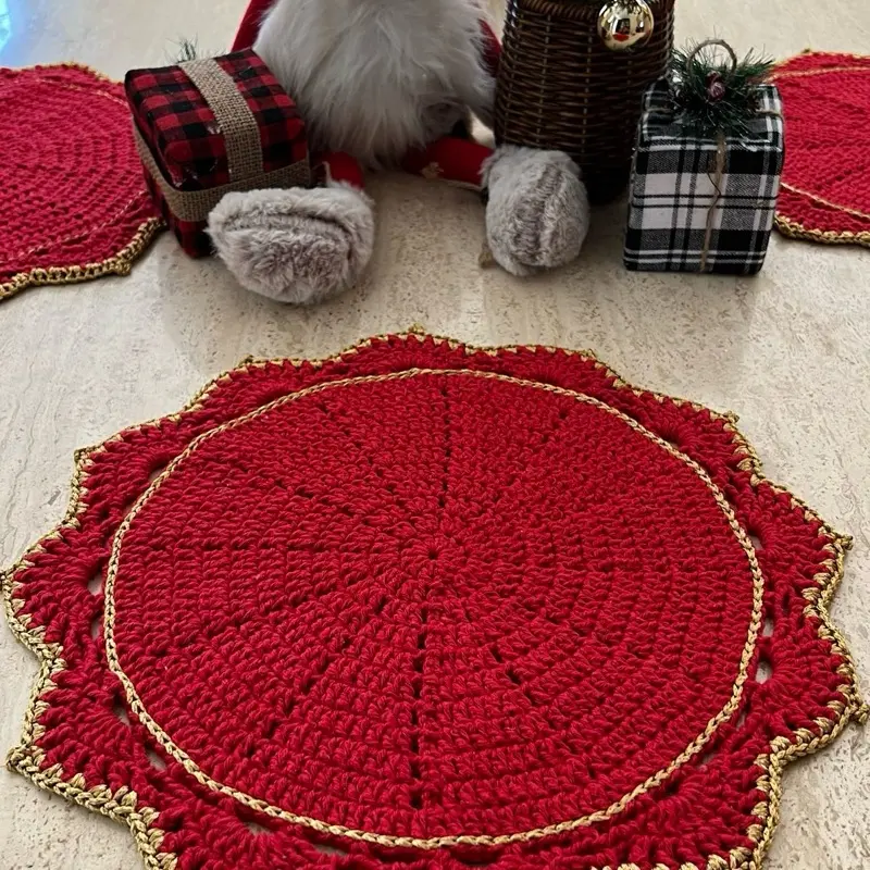 Peres & co. Christmas placemats / Christmas doily / Christmas table centerpiece / Crochet Christmas placemats Coasters Tableware Circular Napkin