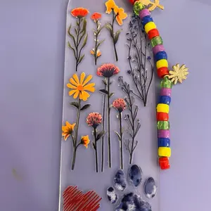 Flower Bookmark with Colorful Beads and Detailed Floral Design for Book Lovers