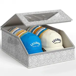 Large Capacity Baseball Hat Storage Box Organiser, Space-Saving Design, Easy Access, Ideal for Closet, Bedroom, Sports Store, Travel, Gift Packaging, Home Organizer Storage