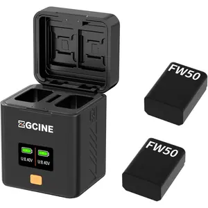 ZGCINE PS-FW50 Charging Case USBC PD Fast Dual Charger for Sony NP-FW50 Camera Battery Card Oled Sd Smartphone