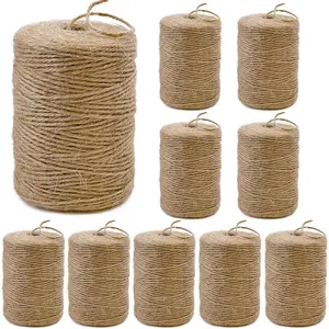10Pack 2mm  Jute Twine String 8000  Long Twine String for Crafting Gardening  Wrapping Macrame DIY  Decor (Brown-800Feet/Roll)