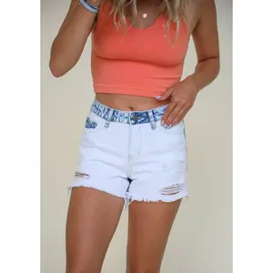 Two Tone Distressed Shorts