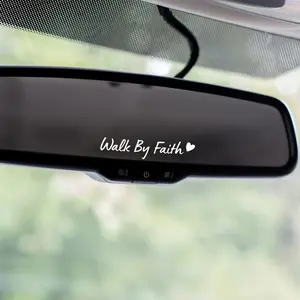 2PCS 'Faith Walk' motivational film stickers with heart details - perfect for mirrors, laptops, trucks and walls, trucks, stickers, Sticker for cars
