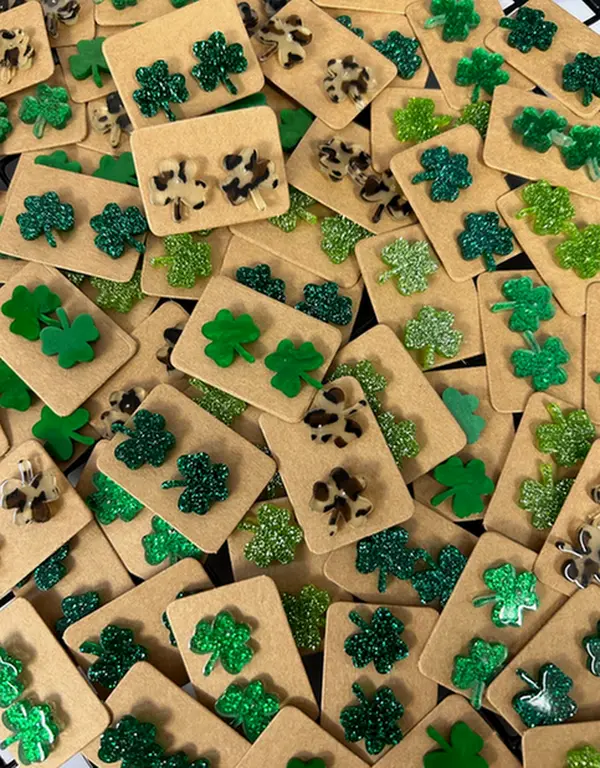 Shamrock Acrylic Stud Earrings