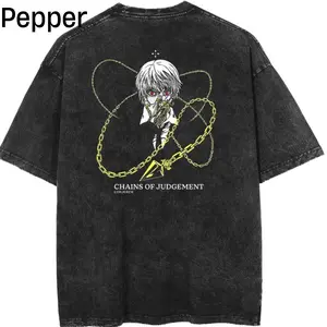 HxH Kurapika's Vengeance Vintage Tee, Washed Anime T-shirt, Workout T-Shirt, Gift for Him, Weightlifting T-Shirt Menswear Top Underwear Tshirt Streetwear Tropical