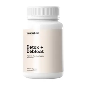 Nourished Detox + Debloat - 60 Vegan Capsules for Natural Detoxification and Gut Relief - Supports Digestive Health and Comfort