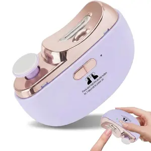 3-in-1 Electric Nail Clipper with LED Light, Automatic & Rechargeable Nail Trimmer & Polisher with 2 Speeds & Nail Dust Storage, Safe & Easy & Portable Nail Care Tool for Adults, Seniors & Kids, Compact for Home & Travel