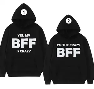 Crazy Best Friends Matching Hoodie – Fun Friendship Hoodie Set, Cozy Fall & Winter Outfit, Unisex Style for Men and Women, Full Colors & Sizes, couple hoodie, Valentine's Day Gift For Her