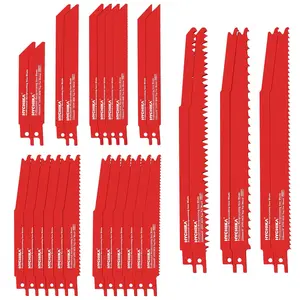 HYCHIKA 32-Piece Reciprocating Saw Blade Set Metal Wood Cutting Saw Blades with Organizer Case