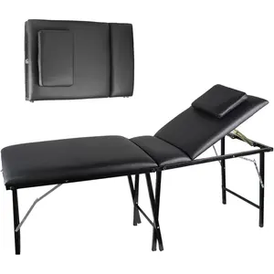 Massage Tables Lash Bed for Eyelash Extensions 72 inch Tattoo Table Adjustable Professional 3-Fold Lightweight Facial Salon Spa Bed with Carrying Bag