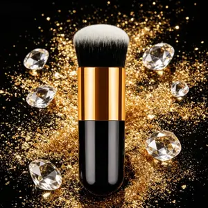 Viral 1PC Chubby Makeup Brush - Soft Makeup Brushes, Cosmetic Brushes, Soft Bristle Multi-Functional Tool for Foundation, Blush & Setting Powder. Cute Compact Beauty Essential, Beauty Travel Brush, Perfect Holiday Gift for Women & Girls.