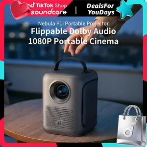 Nebula P1i Portable Projector with WiFi and Bluetooth by soundcore, Flippable Design, 1080P FHD, 380 ANSI Lumens, Auto Focus/Keystone, All-Glass Lens, Built-in Speaker #DealsForYouDays, #SummerWins