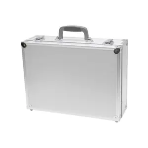 212 MAIN Men's Chic Aluminum Briefcase (TZ Case PKG-18 S, Silver) - 6x13x18", Key Locks, Removable File, Rubber Handle, Smooth Panels, Riveted Corners, Men's Luggage Accessory Storage Case