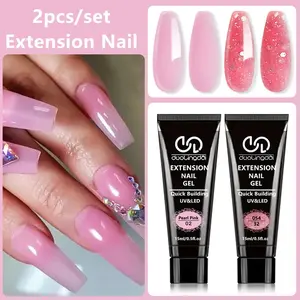 Dld 2-Piece Gel Nail Extension Kit, Long-Lasting Durable Half Permanent Gel Polish, Easy-To-Use Odorless High-Quality Nail Enhancer, DIY Nail Art Manicure for Beginners