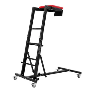 [FLASH SALE] Garvee Foldable Topside Automotive Creeper, 53"-70" Adjustable Height 400lbs Capacity Engine Creeper with Padded Deck & Locking Swivel Casters for Garage Workshop Repair Maintenance, I-Base, Black