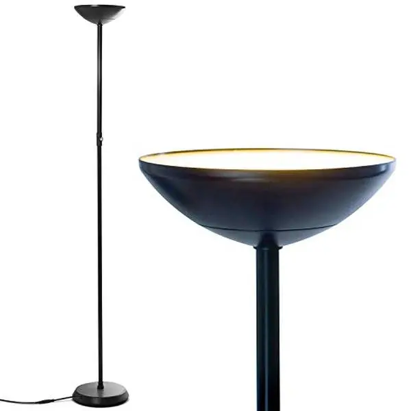 Brightech Sky Lite LED Torchiere Floor Lamp 24-Watt Ultra-Bright Power-Saver with Built-in Dimmer, Alpine White