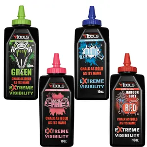 CE Tools Inc. Extreme Visibility Chalk Bundle - 4 Bottles, 4-10oz Each, Baboon Butt Red, Mean Green, Manly Pink, and Blue It Up