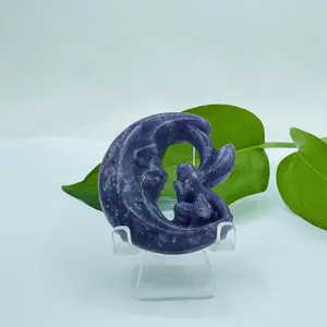 Sculpture Natural Crystal Moon Fairy