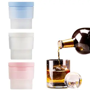 3Pcs Ice Ball Maker Mold, Reusable 2.5 Inch Ice Cube Trays, Easy Release Silicone Round Ice Sphere Tray, for Whiskey, Cocktails & Bourbon Kitchen Utensils