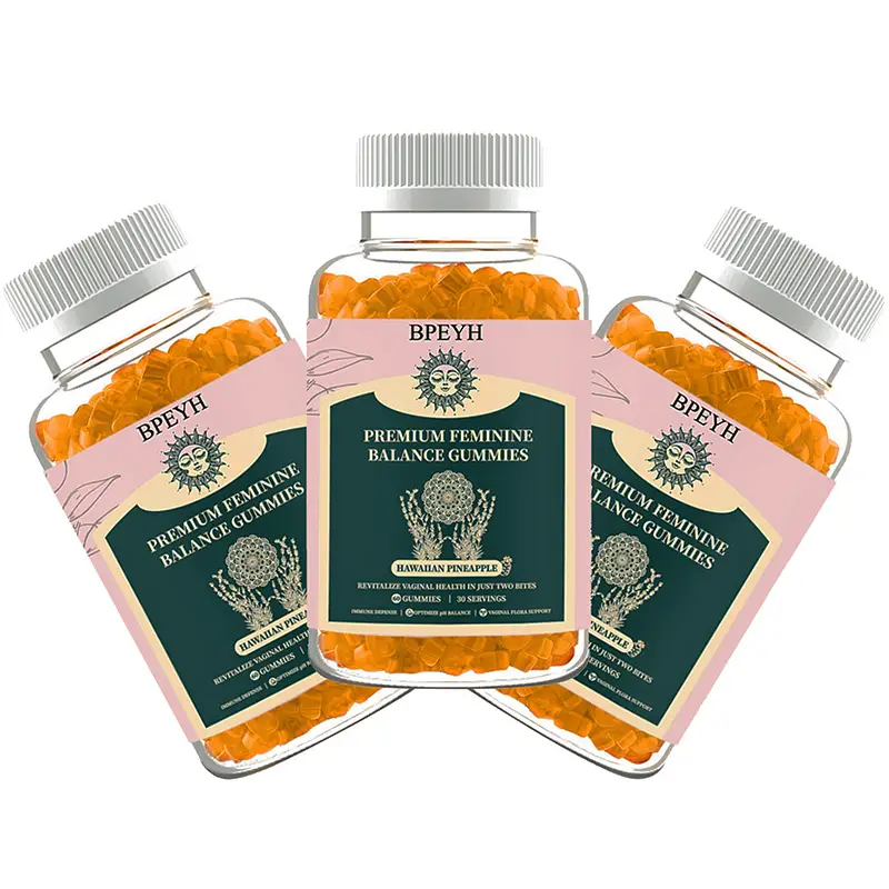 BPEYH Feminine Balance Gummies Hawaiian Pineapple Probiotics for Women with Prebiotics & Lactobacillus Probiotic Blend 60 Count (Pack of 1) Supplement