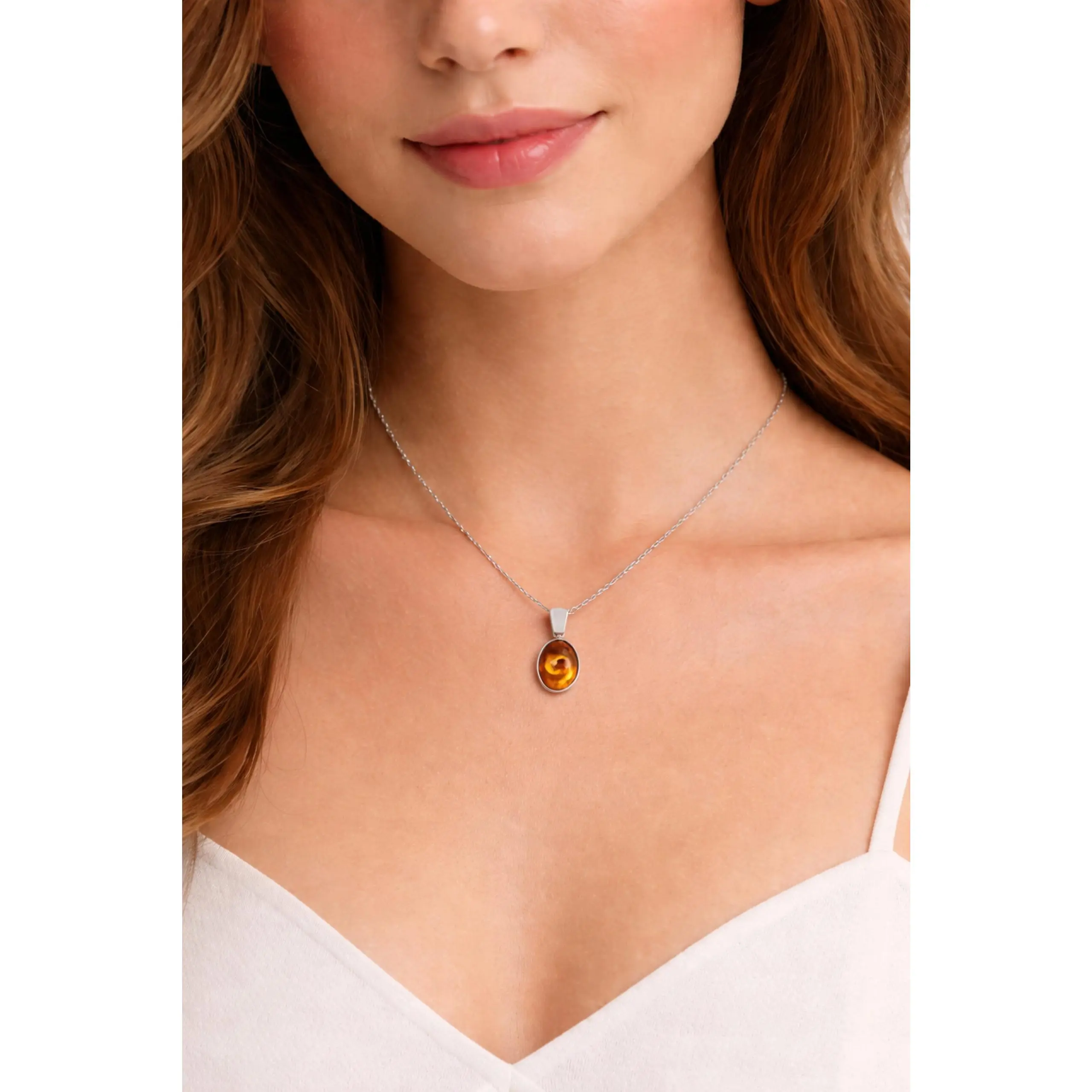 Handcrafted Sterling Silver Amber Necklace