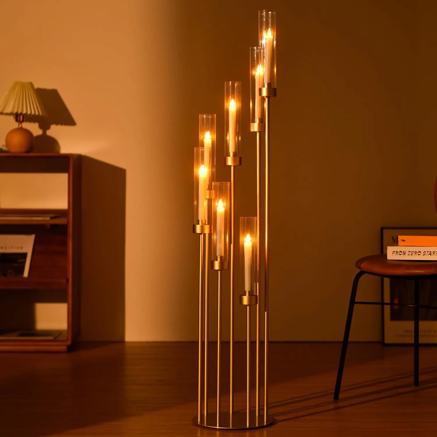 Wedding Centerpiece Candle Holder Stand, 7 Arm Candlestick Holders, Ideal for Home Decoration, Events and Decorations, Christmas Thanksgiving Family Gatherings, Room Accessories