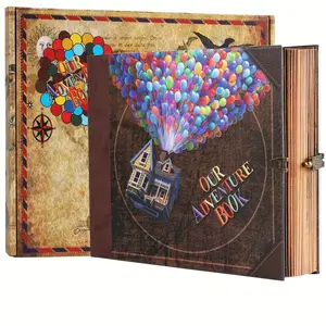 OUR ADVENTURE BOOK Retro Scrapbook Photo Album 73 Sheets 3D Font Cover Travel Diary Anniversary Gift for Couples