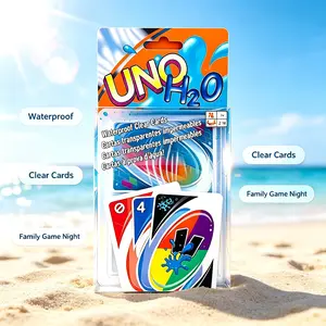 Summer Must Have UNO H2O Waterproof Clear Plastic Cards Waterproof Pool Beach Family Party Card Game For Kids Adults