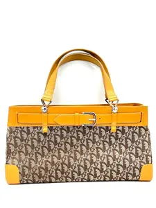 Pre-owned Dior Leather/Fabric Shoulder Bags VINTAGE TROTTER MONOGRAM BUCKLE