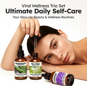 KUKKA Essential Oil Set 12fl/354ml - 3 Organic Blended Oils for Diffuser, Hair & Skin Care, Air Refresh, Meditation, Massage Health Fitness Therapeutic Aromatherapy Natural Care Solution