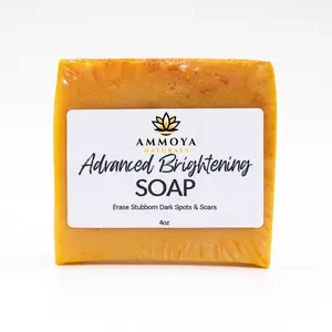 Ammoya Naturals Advanced Brightening Soap with Niacinamide, Kojic, Alpha Arbutin, and Turmeric – Helps Improve the Look of Uneven Skin Tone – Gentle, Nourishing Formula – 4oz Bar – Available in 1, 3, or 5 Pack Body Care Cleansing Radiance Smooth Daily