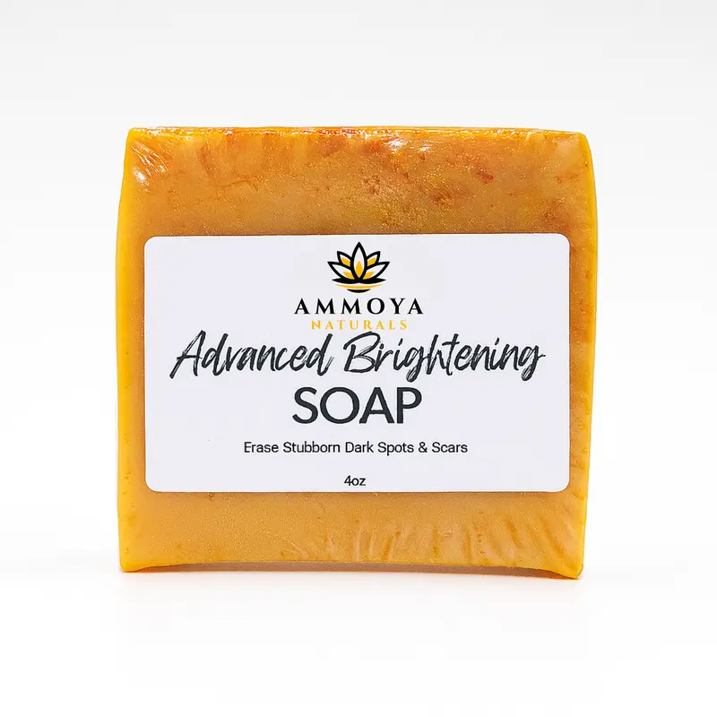 Ammoya Naturals Advanced Brightening Turmeric Bar Soap for Adults - Niacinamide, Kojic Acid, Alpha Arbutin Blend - Gentle Nourishing Daily Body Care Cleanser - 4oz - 1,3,5 Pack Options - Anti-Acne, Uneven Tone Fix, Smooth Radiant Skin