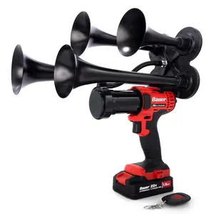 Bauer Impact Train Air Horn Core Quad Model, 140+ dB Output, Wireless Remote Control, Hand-Assembled in USA, Portable, Handheld Train Horn Drill