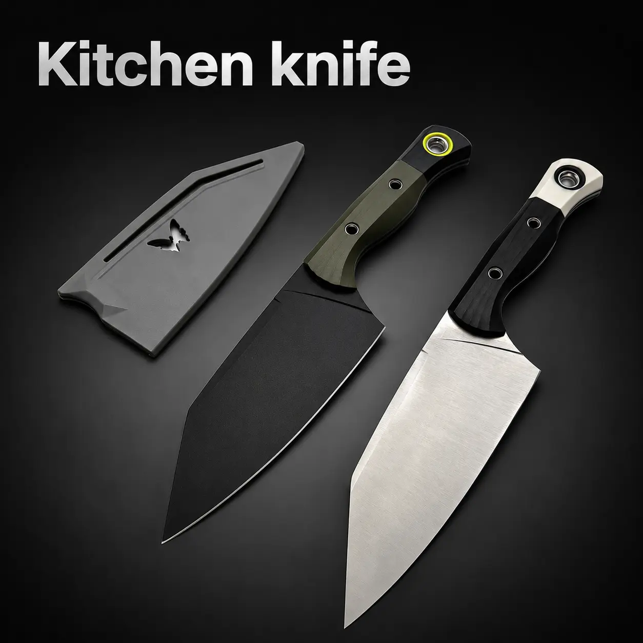 2‑Piece Kitchen Knife Set, 5Cr13 Steel Blades with Ergonomic Handles & Matching Sheath for Food Preparation 2‑Piece Kitchen Knife Set, 5Cr13 Steel Blades with Ergonomic Handles & Matching Sheath for Food Preparation