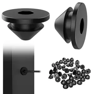 50 Pack  Railing Rubber Grommets for 1/8" 5/32" 3/16" Cables for Metal  Railing Posts, 1/8"  Railing Grommet,  Railing Protective Sleeves for Metal Posts, BL10-L
