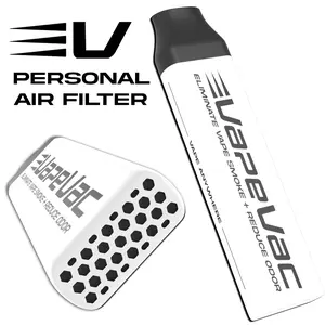 VapeVac Personal Air Filter - Compact Design for Personal Use - Eliminate Smoke & Reduce Odor - Registered Trademark - Compact & Efficient Air Purification Solution