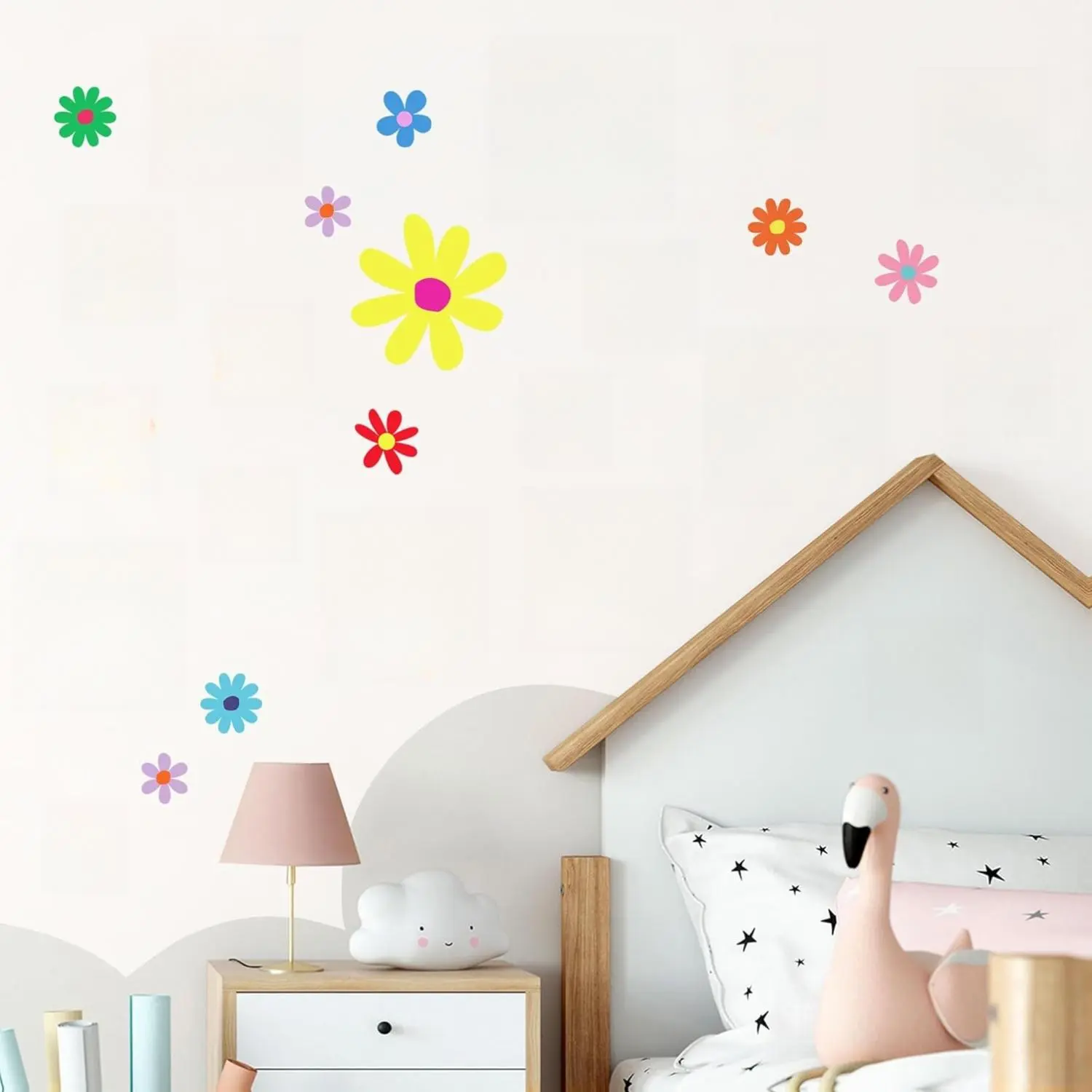 Daisy Wall Stickers – Flower Decals for Nursery, Kids’ Bedroom, Classroom & Playroom Decor
