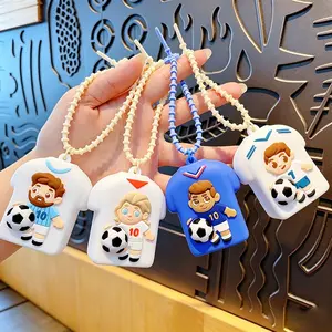 Dynamic Silicone Keychain, Fifa World Cup Jersey Design, Cute Fashion Accessory, Bag Phone Clothes Pendant, Women's Stylish Key Holder