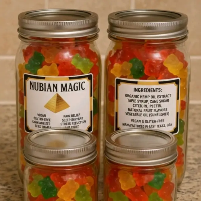 Nubian Royalty Hemp Oil Gourmet Gummies Snack Nubian Royalty Hemp Oil Gourmet Gummies Snack
