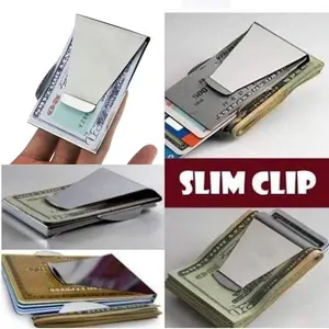 New Slim Clip Double Sided Money Credit Card Holder Wallet Stainless Sleek Steel